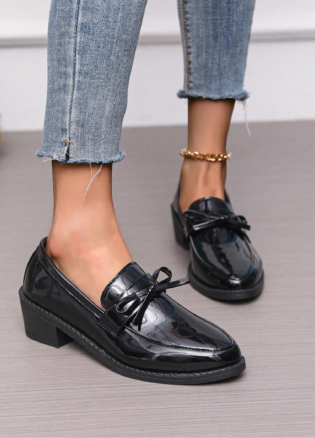 SHEIN Туфлі лофери чорний з штучна шкіра, китай — демісезон (347152702)