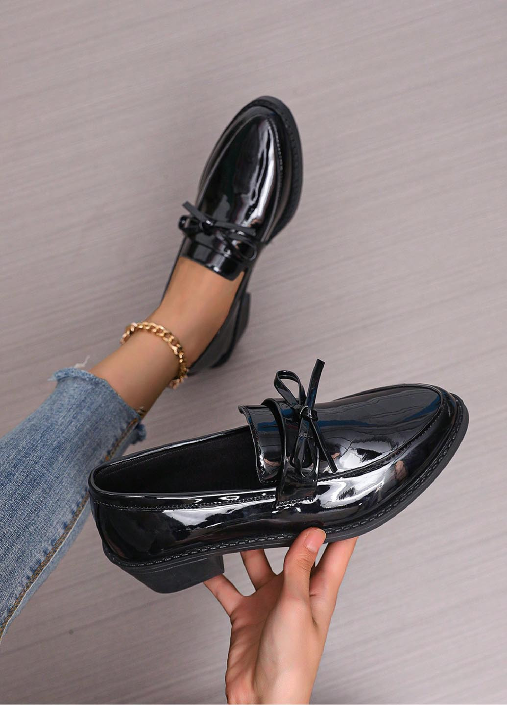 SHEIN Туфлі лофери чорний з штучна шкіра, китай — демісезон (347152702)