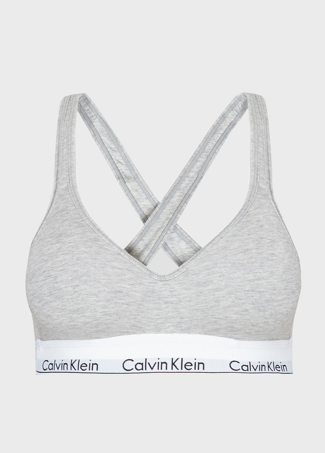 Серый топ бюстгальтер Calvin Klein без косточек хлопок