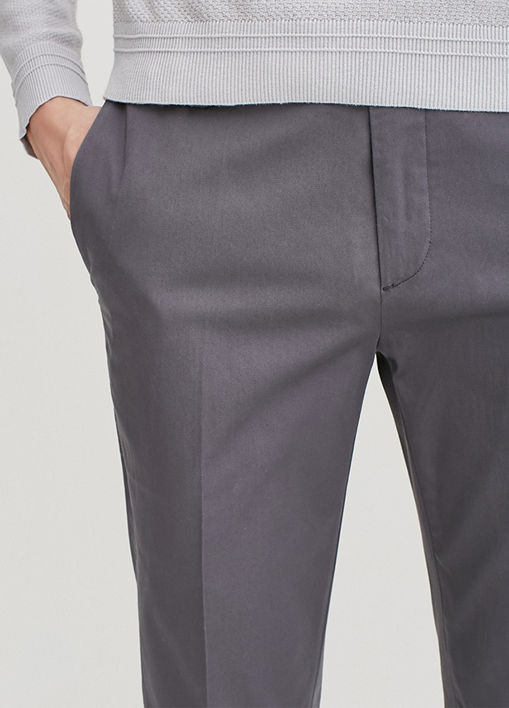 Серые кэжуал демисезонные зауженные, укороченные брюки Jack & Jones