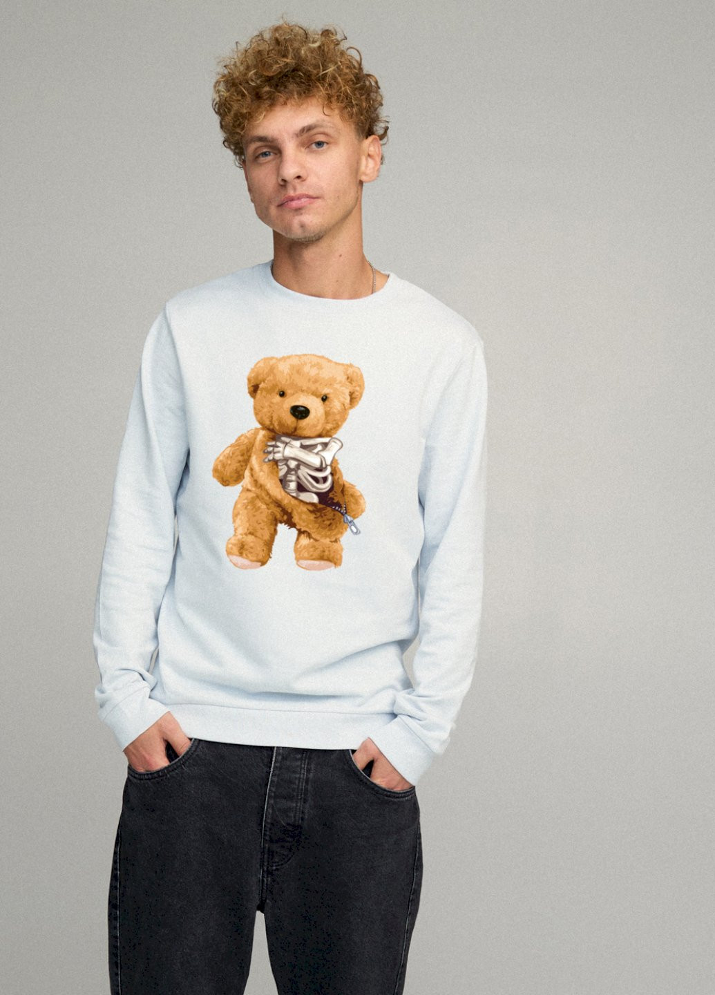 Светло-голубой свитшот мужской basic /no flis/ YAPPI (252258857)