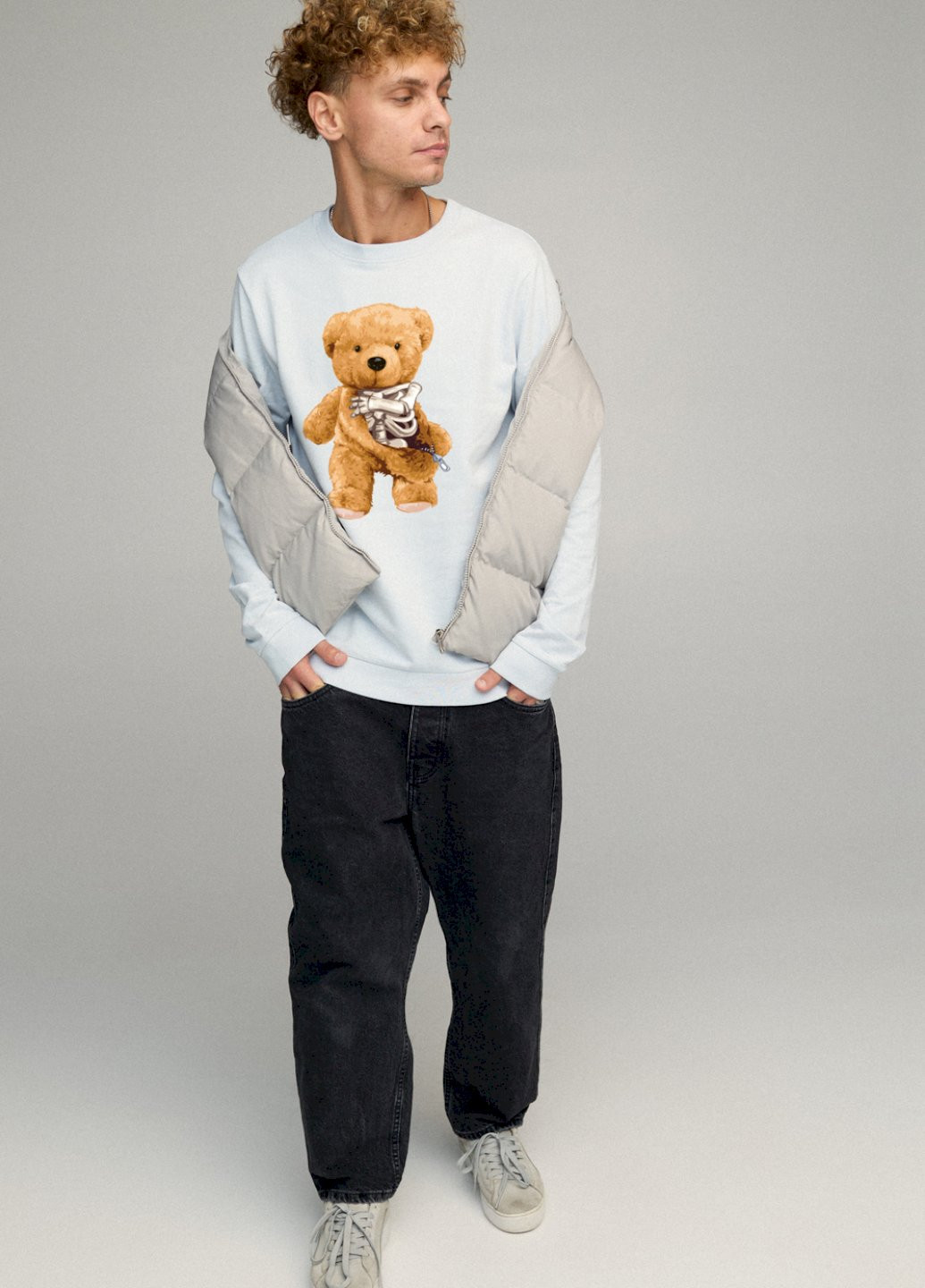 Светло-голубой свитшот мужской basic /no flis/ YAPPI (252258857)