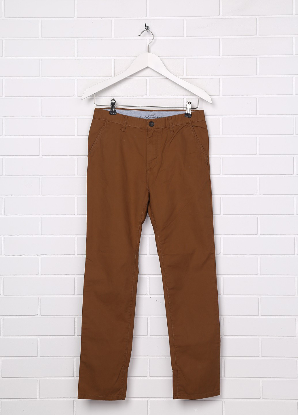 Коричневые кэжуал демисезонные брюки прямые H&M