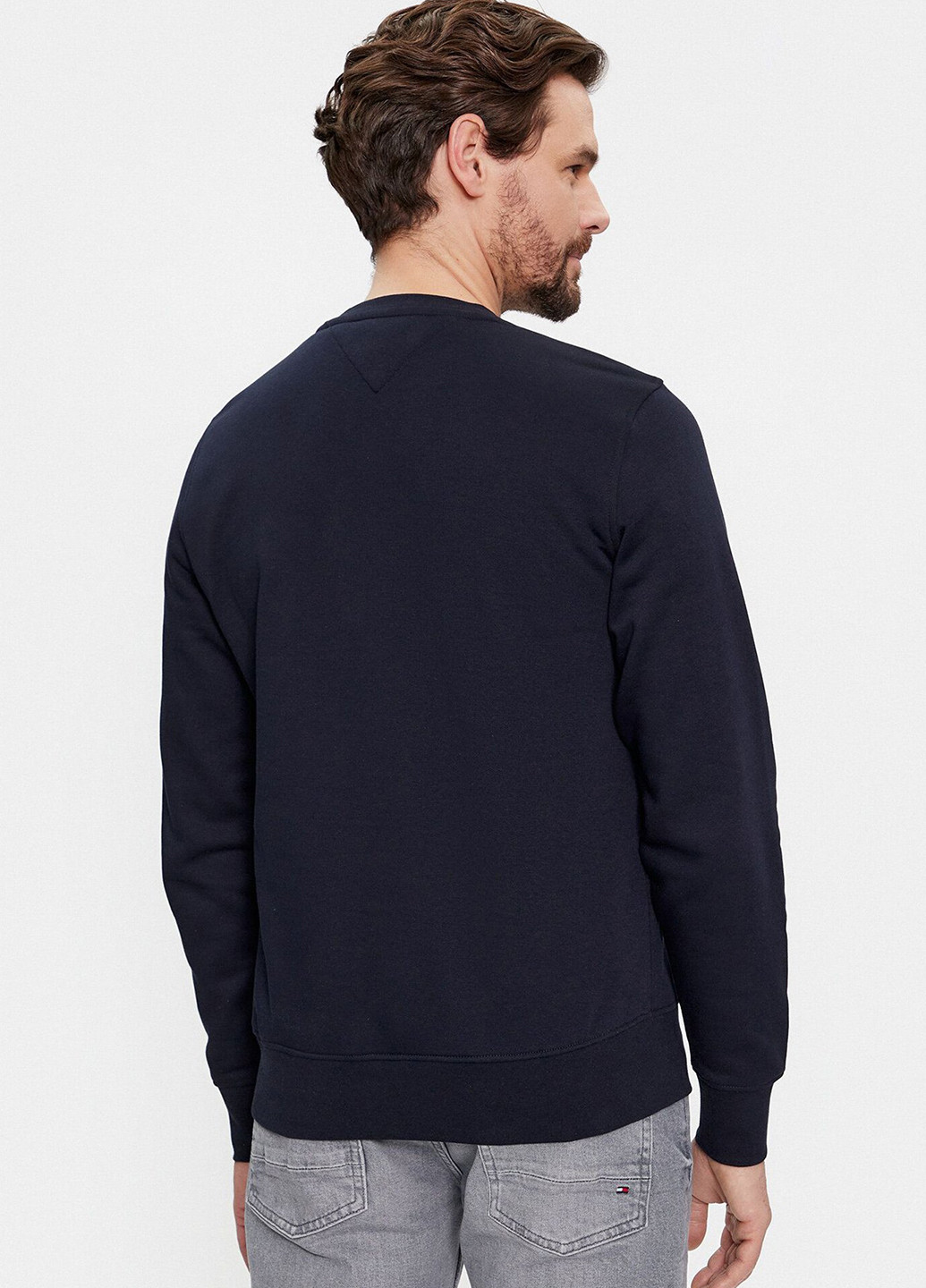 Темно-синій світшот Tommy Hilfiger однотонний вишивка (306682103)