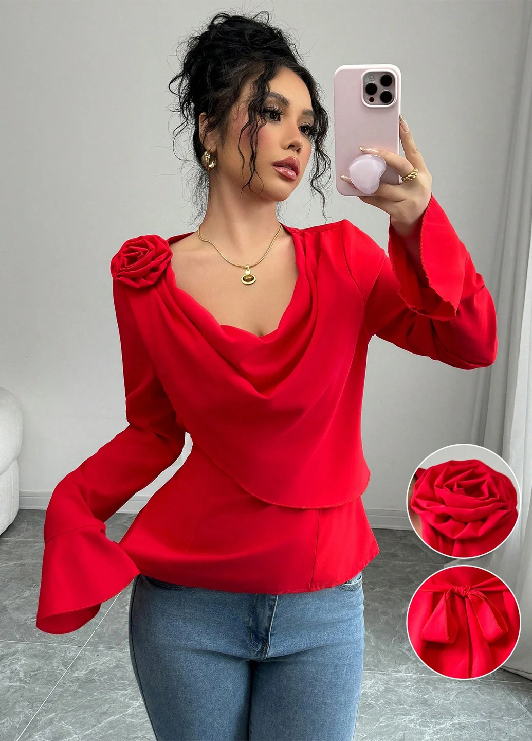 Красная блуза SHEIN