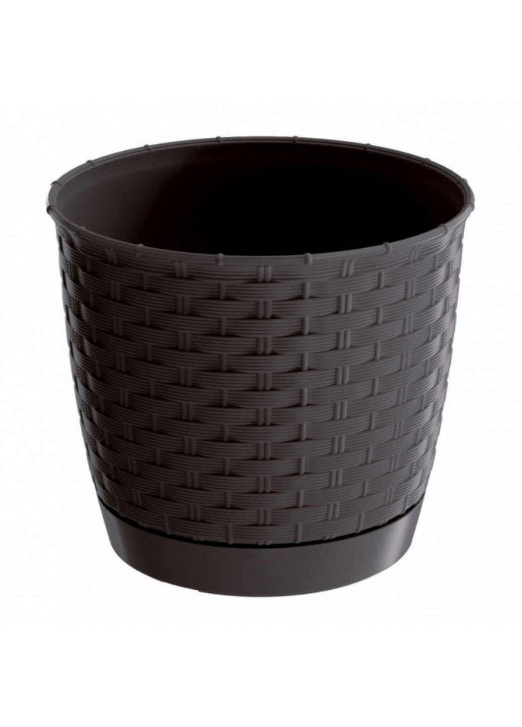 Горщик для квітів RATOLLA 300мм кругл. з підставкою коричневий (70767-440) Prosperplast (221634729)