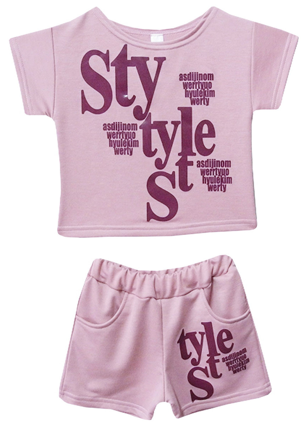 Розовый летний комплект (футболка, шорты) Клим