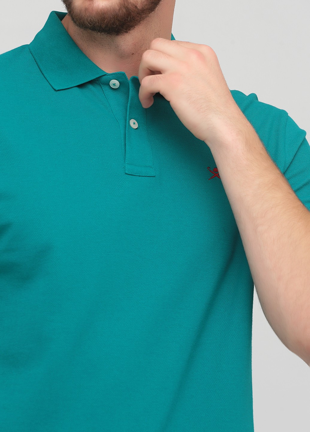 Зеленая футболка-поло для мужчин Hackett однотонная
