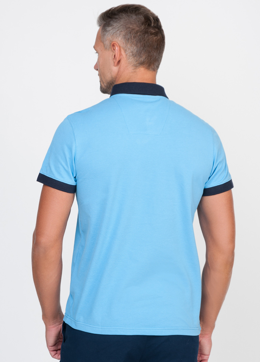 Голубой футболка-поло для мужчин Arber однотонная