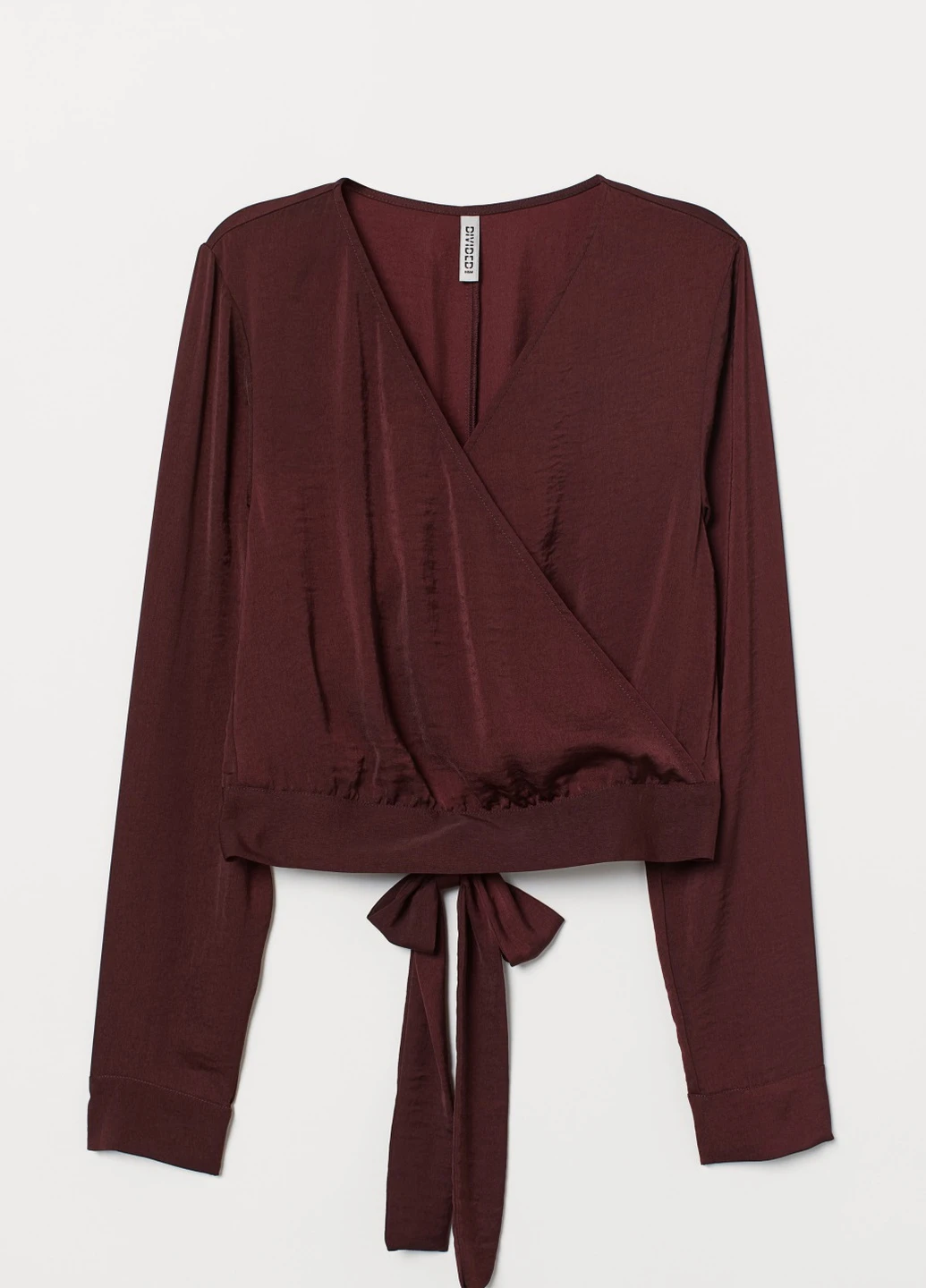 Бордова блузка із зав'язками H&M
