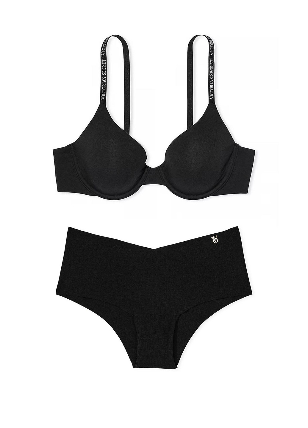 Черный демисезонный комплект (бюстгальтер, трусики) Victoria's Secret