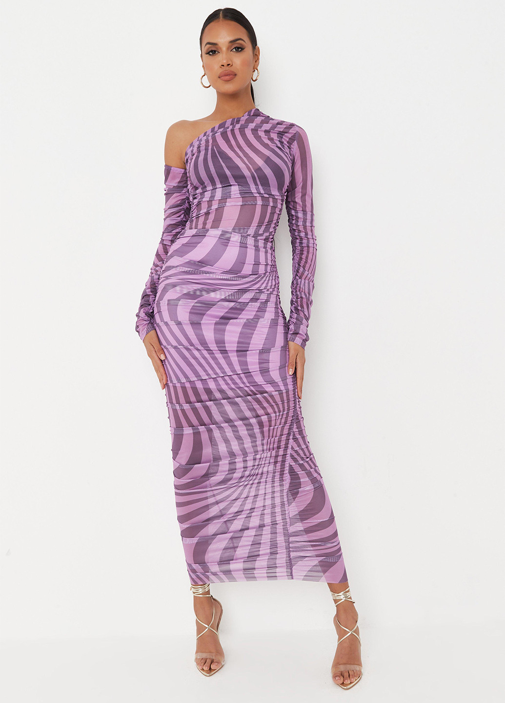 Фиолетовое кэжуал платье Missguided в полоску
