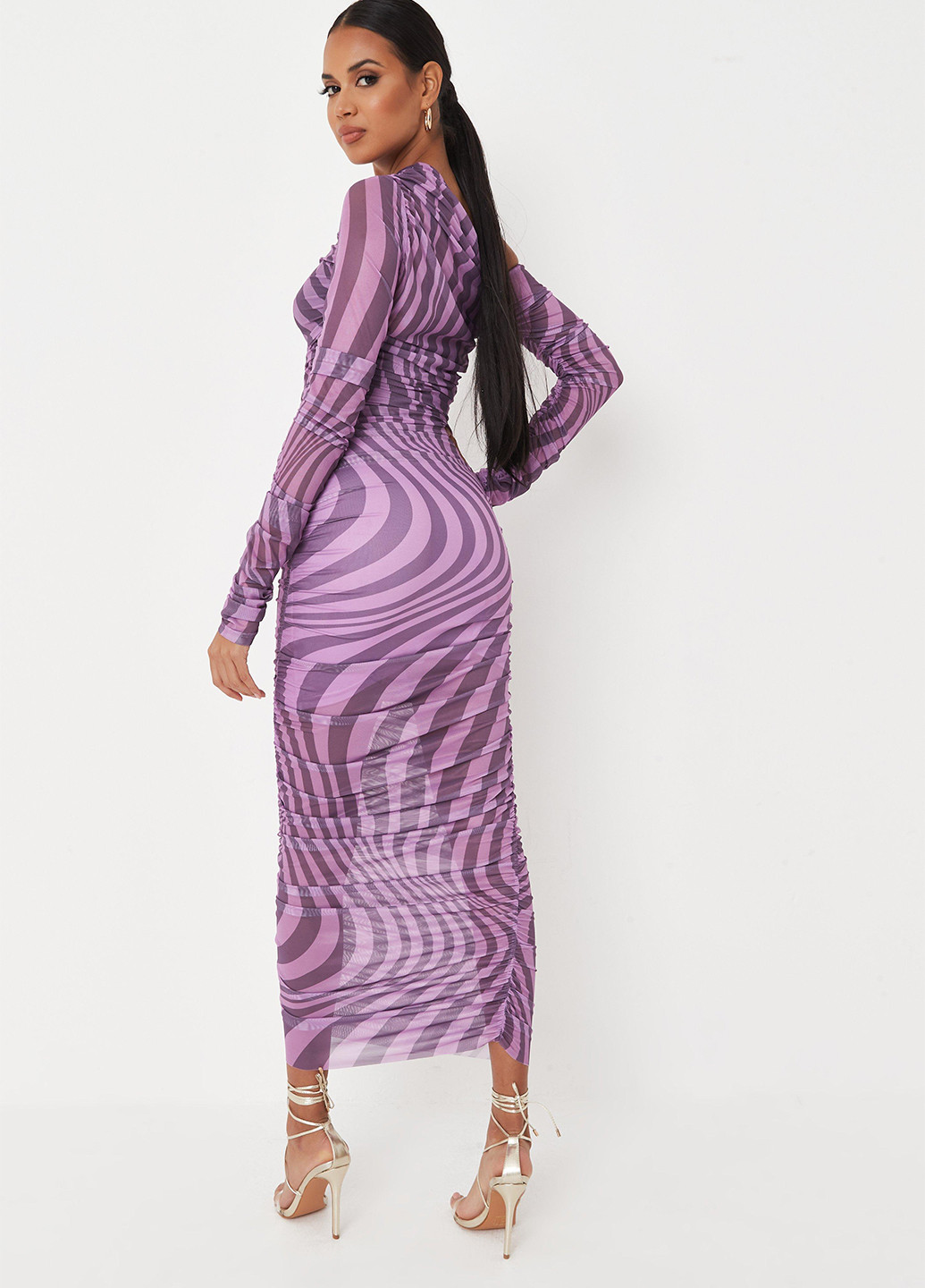 Фиолетовое кэжуал платье Missguided в полоску