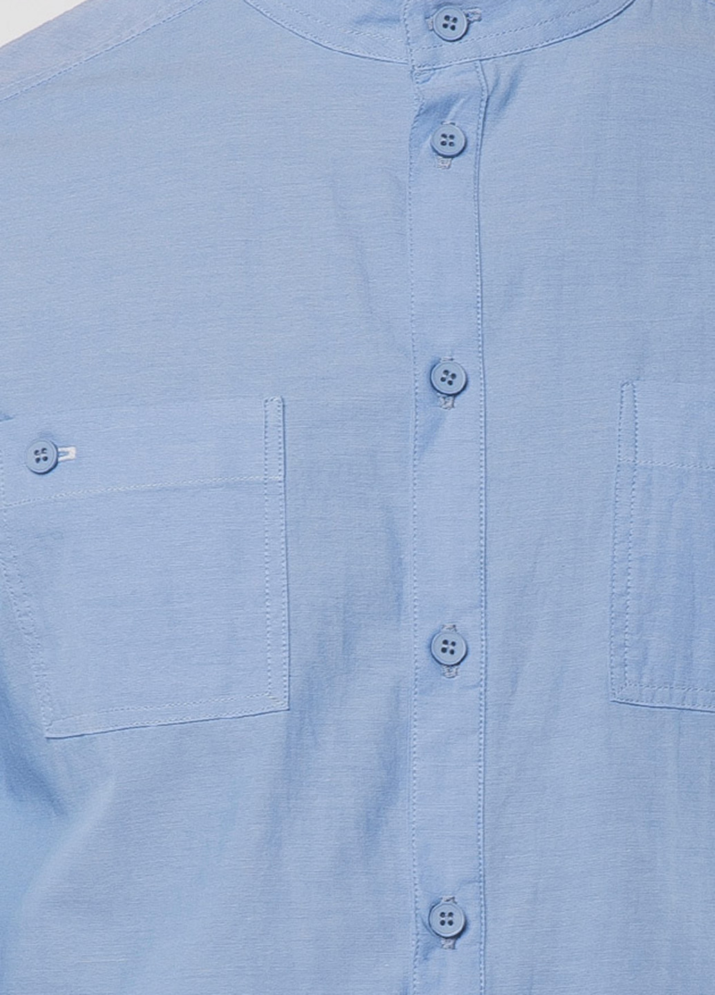 Голубой кэжуал рубашка однотонная MR 520 с длинным рукавом