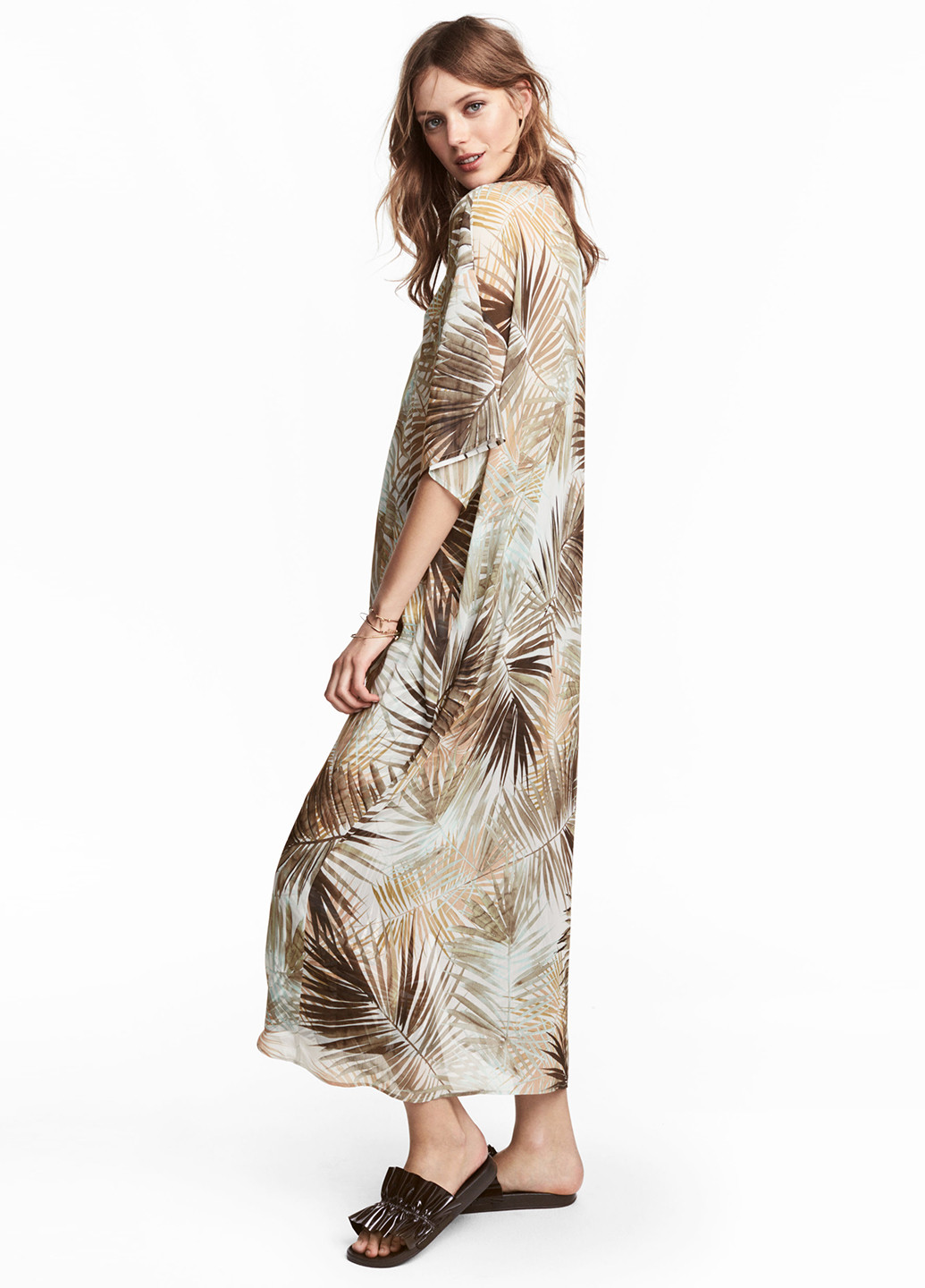 Бежева кежуал сукня сорочка H&M з абстрактним візерунком