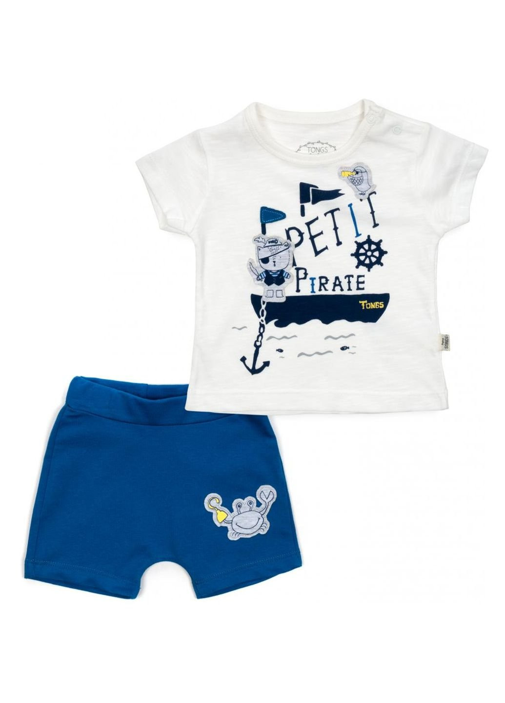 Комбінований літній набір дитячого одягу "pirate" (1723-80b-blue) Tongs