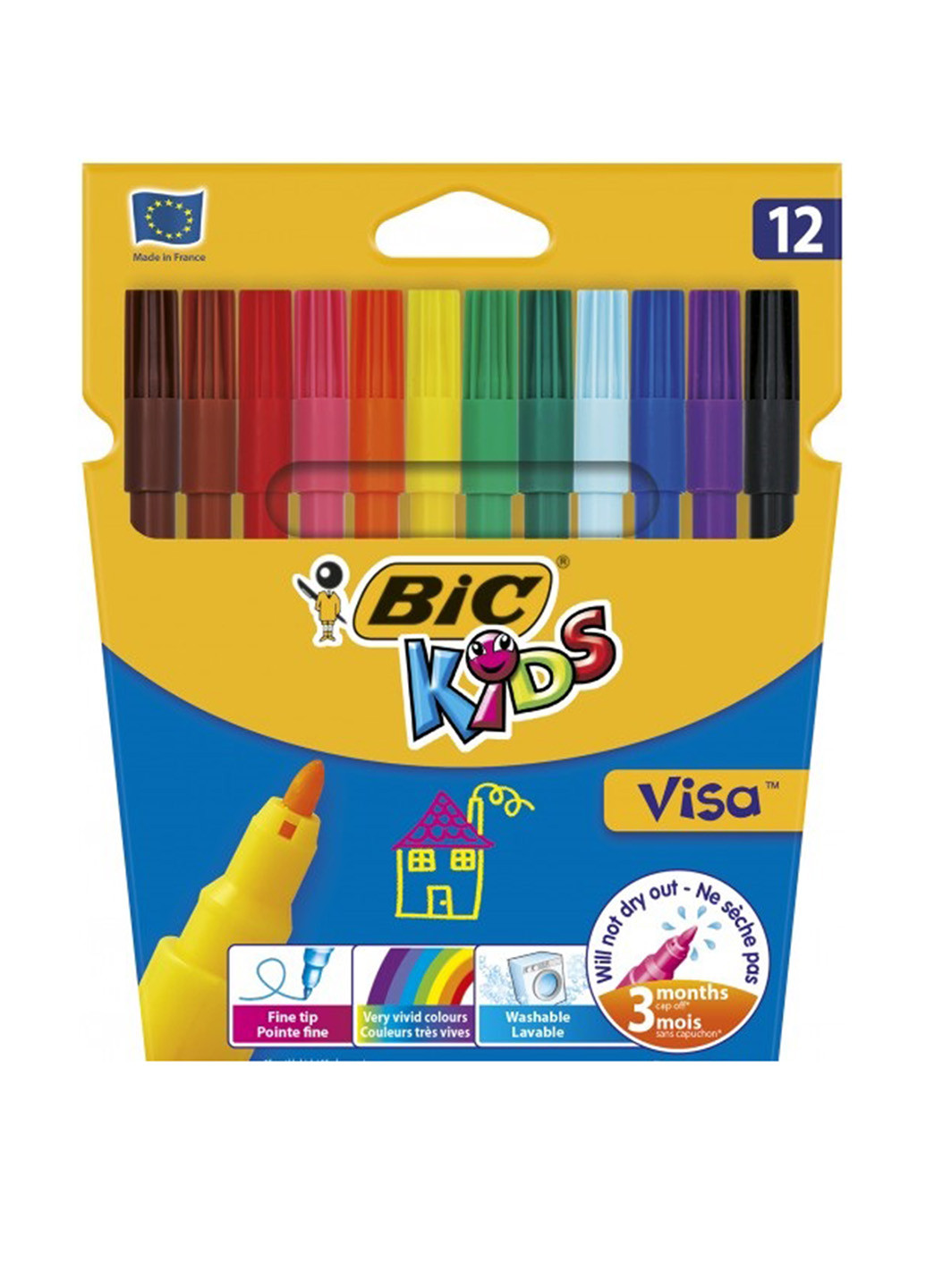 Фломастери Visa (12 кольорів) Bic (201153224)