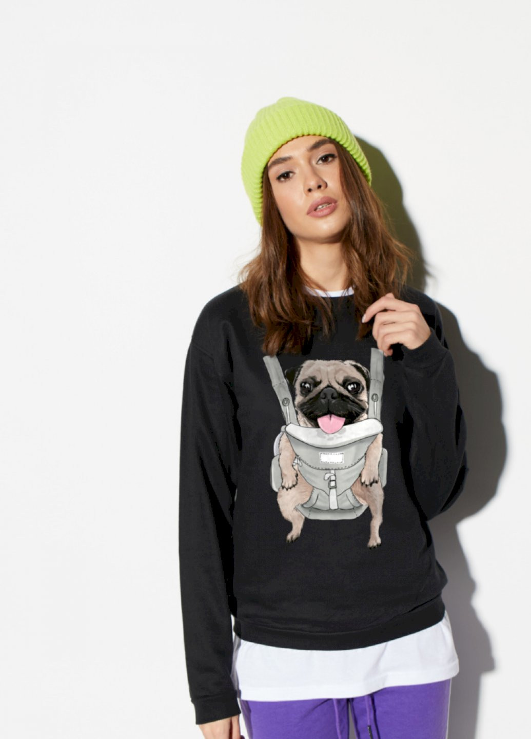 Чорний світшот жіночий /no flis/ YAPPI малюнок (251467742)