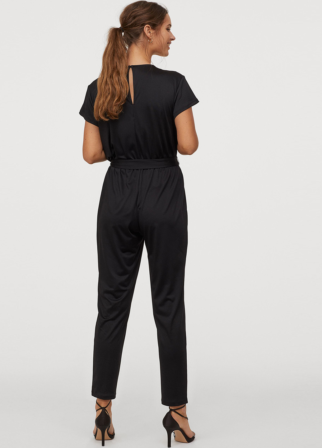 Комбинезон для кормящих H&M комбинезон-брюки однотонный чёрный кэжуал полиэстер