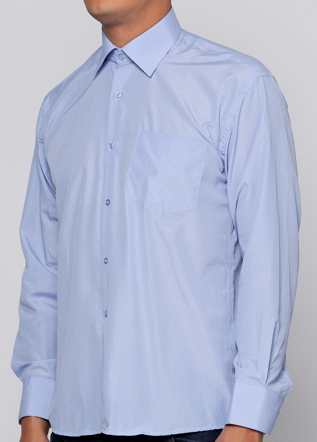 Голубой кэжуал рубашка в клетку Franco Cassel