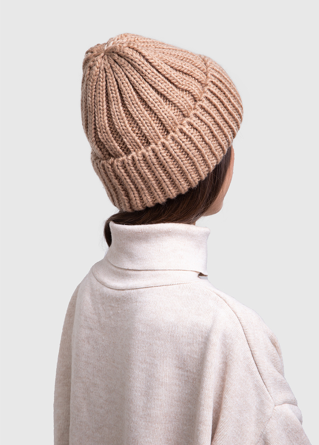 Зимняя теплая женская шерстяная шапка с отворотом на флисовой подкладке 500053 DeMari (254445145)