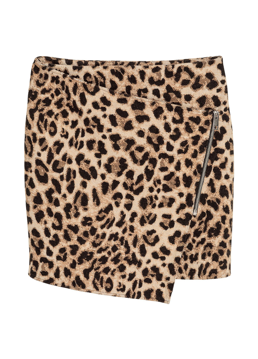 Светло-коричневая кэжуал леопардовая юбка H&M на запах