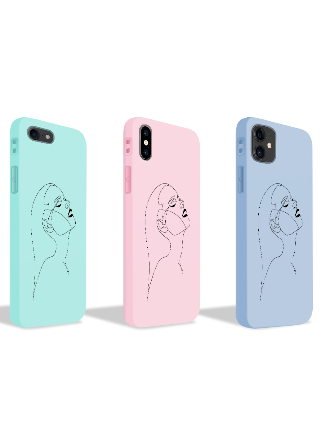 Чехол силиконовый Apple Iphone X Контурный минимализм (Contour minimalism) (6129-1788) MobiPrint (219776898)