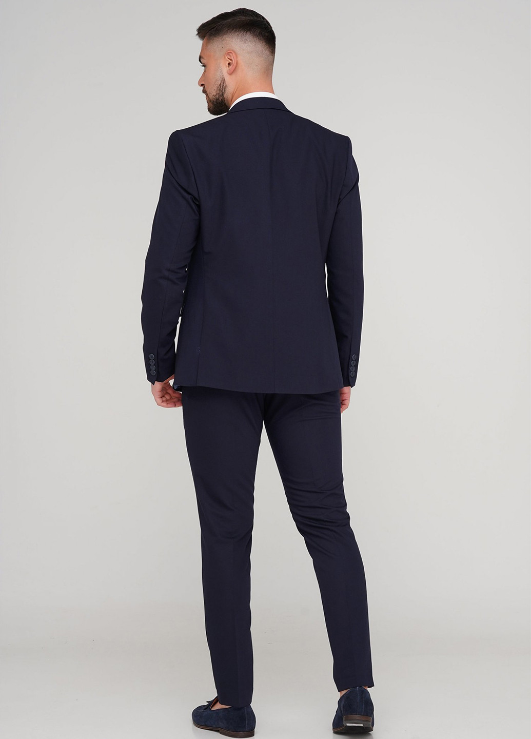 Темно-синій демісезонний костюм (піджак, брюки) брючний Trend Collection