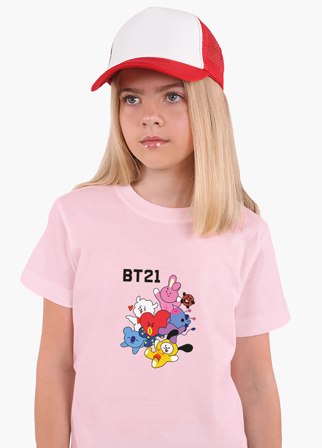 Розовая демисезонная футболка детская бтс (bts)(9224-1166) MobiPrint