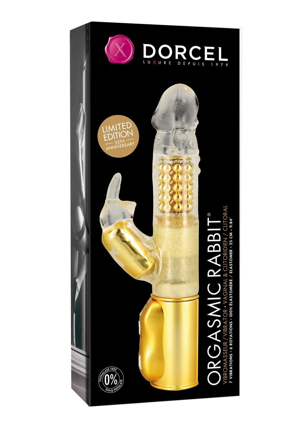 Вібратор-кролик Orgasmic Rabbit Gold з масажем перлинами Dorcel (252639391)