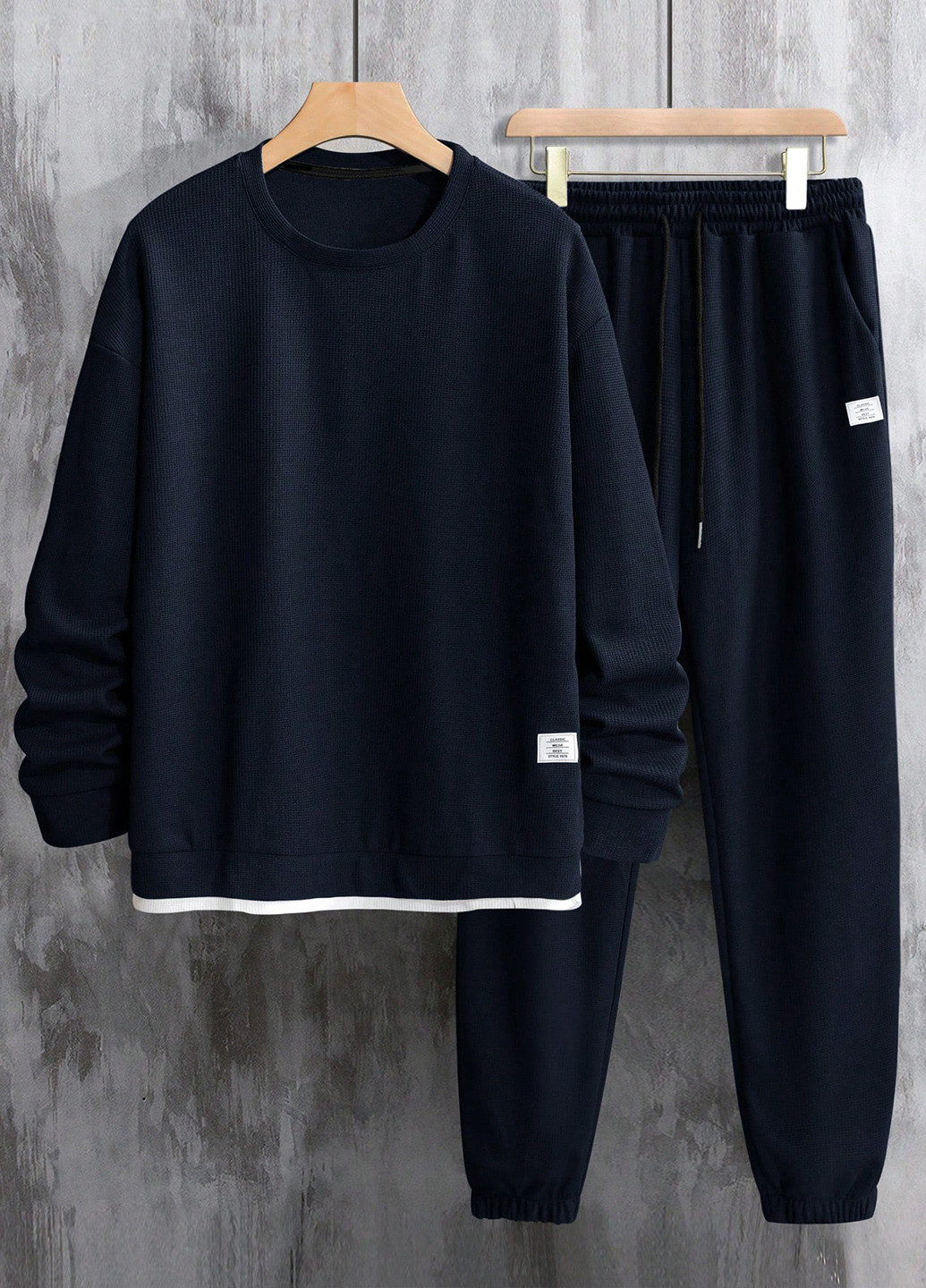 Темно-синій демісезонний костюм (світшот, штани) брючний SHEIN