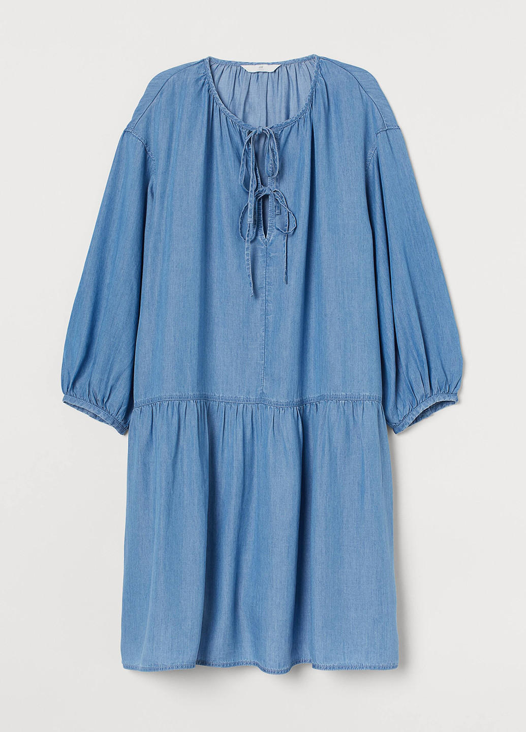Голубое джинсовое платье H&M однотонное