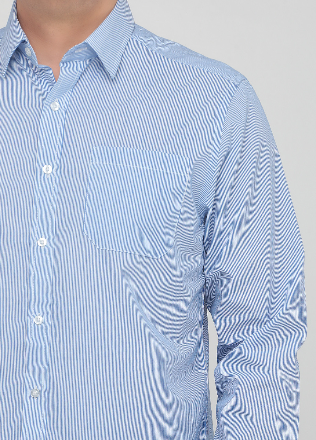 Светло-синяя кэжуал рубашка в полоску F&F