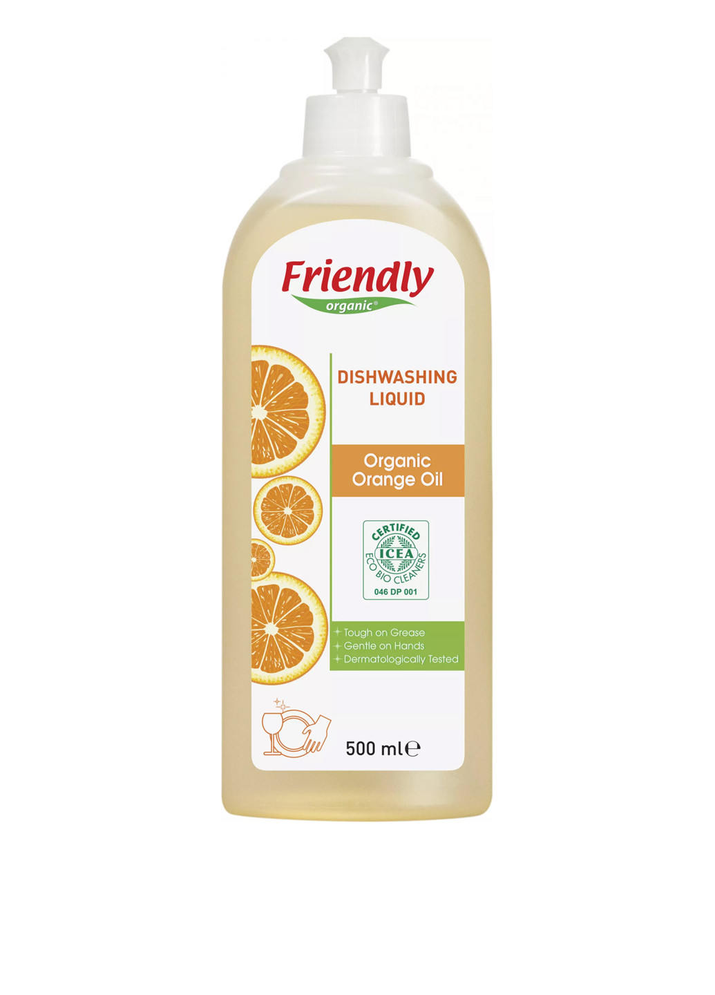 Органічний засіб для миття посуду Апельсинова олія, 500 мл Friendly Organic (286301815)