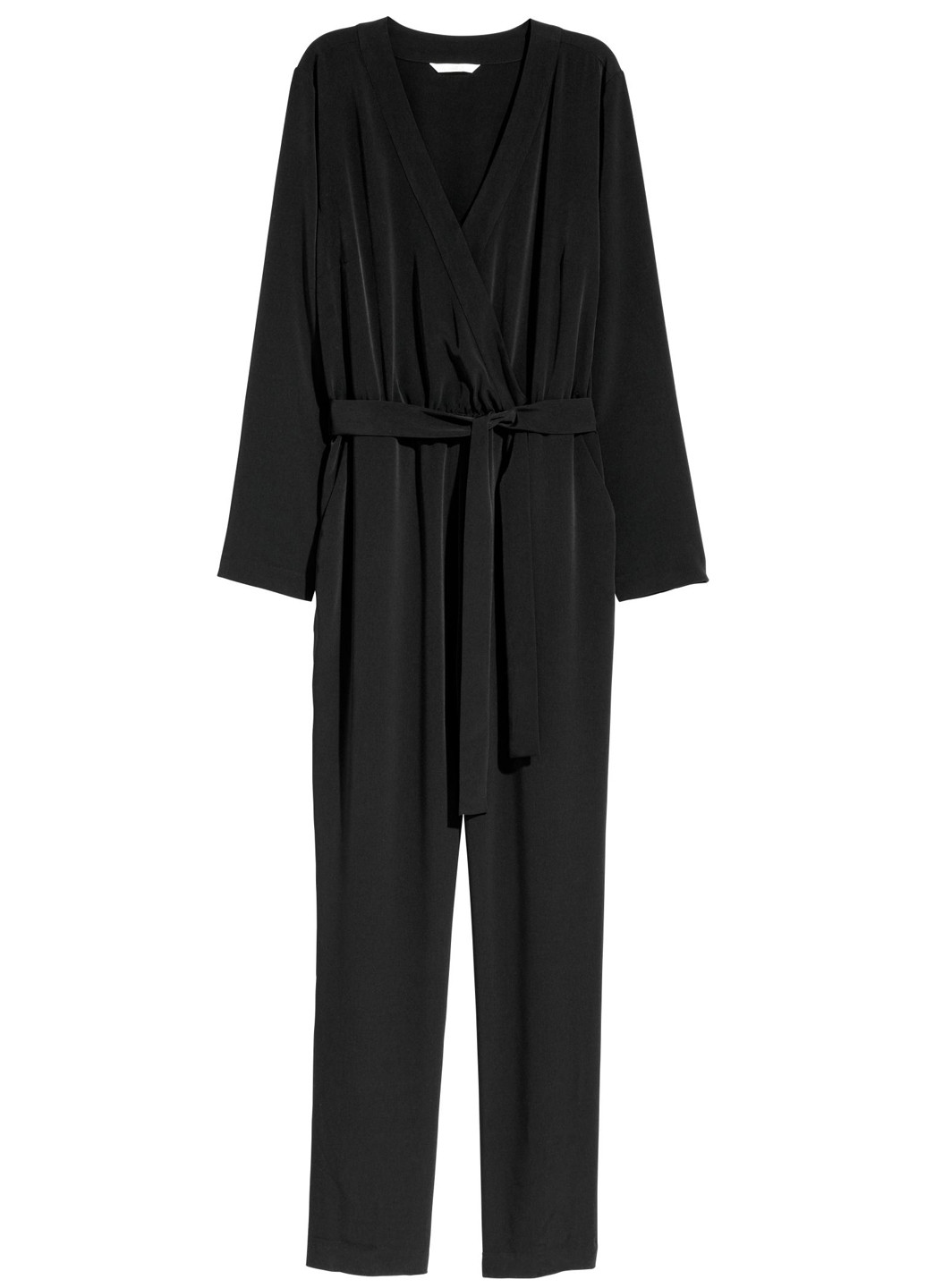 Комбінезон H&M комбінезон-брюки однотонний чорний кежуал поліестер