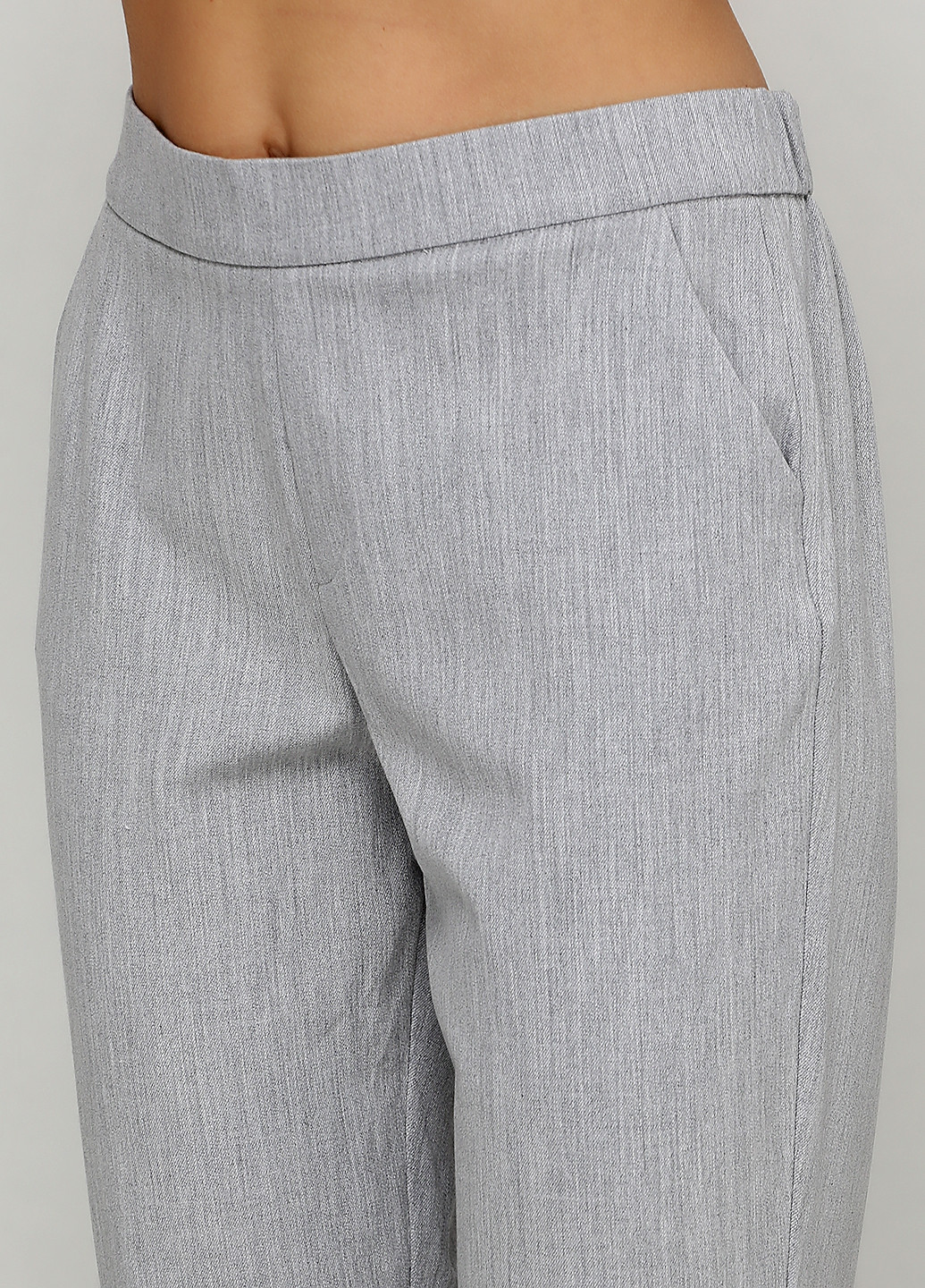 Светло-серые кэжуал демисезонные прямые брюки Zara