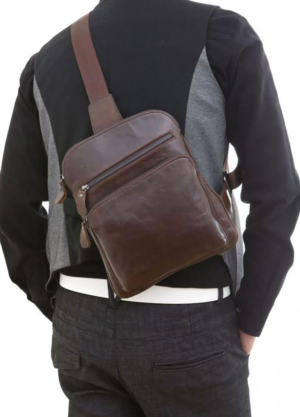 Мужская кожаная сумка 20х25,5х5 см Vintage (252130965)