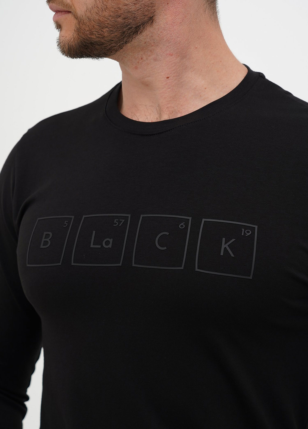 Лонгслів Trend Collection напис чорний кежуали бавовна, трикотаж