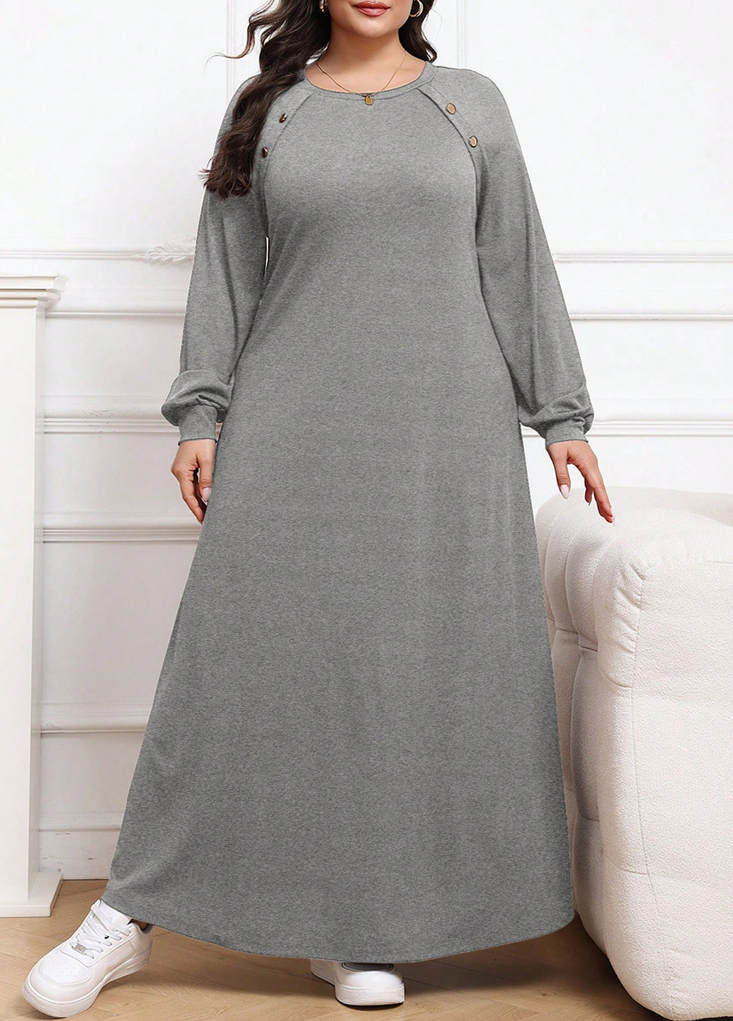 Сіра кежуал сукня а-силует SHEIN меланжева