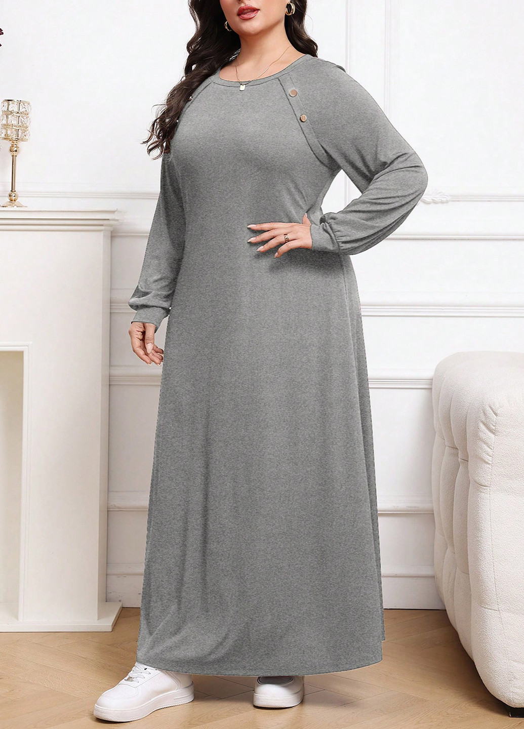 Сіра кежуал сукня а-силует SHEIN меланжева