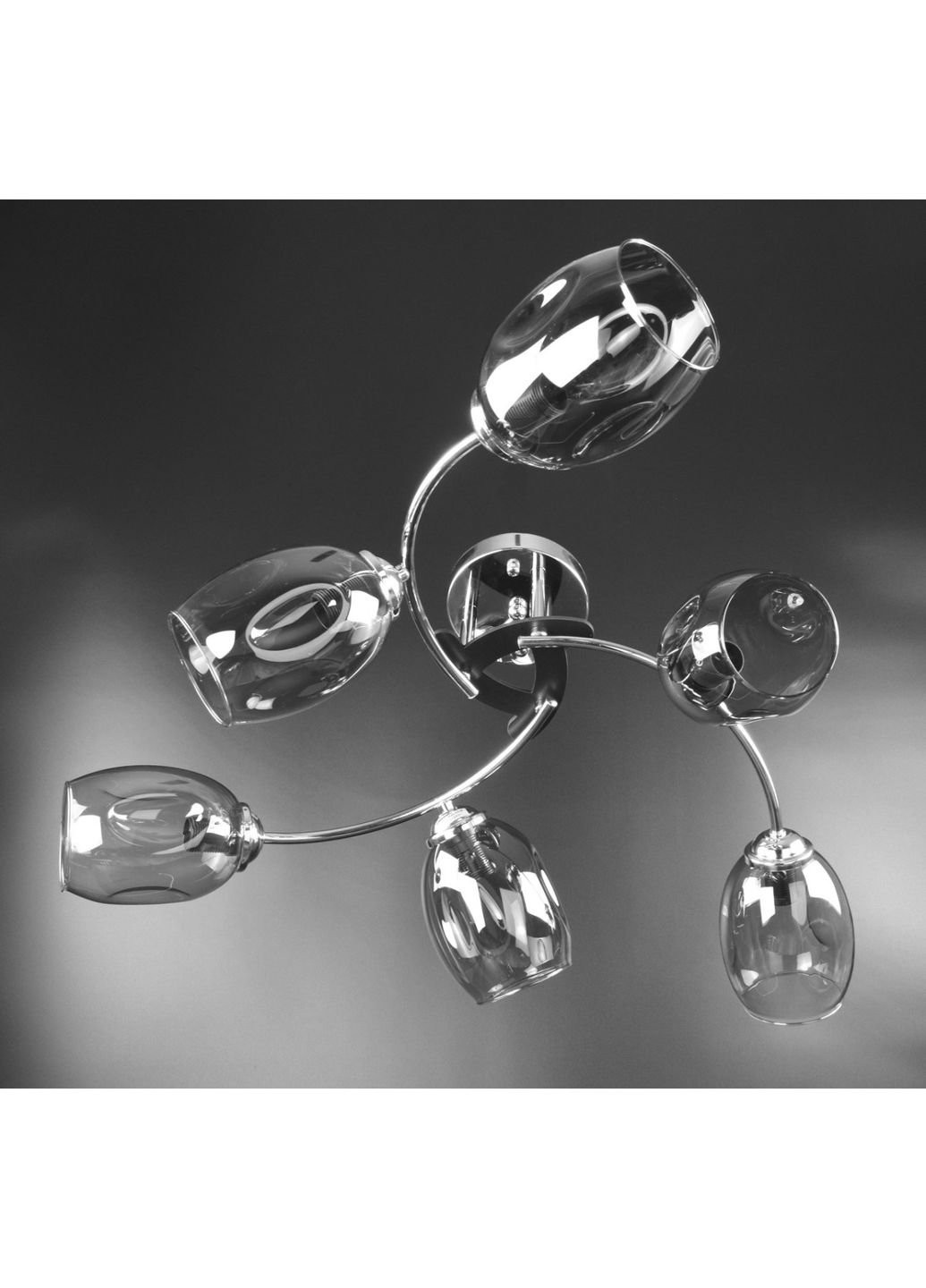 Люстра стельова на 6 лампочок 7089/6 Хром 26х63х63 см. Sunnysky (253630528)