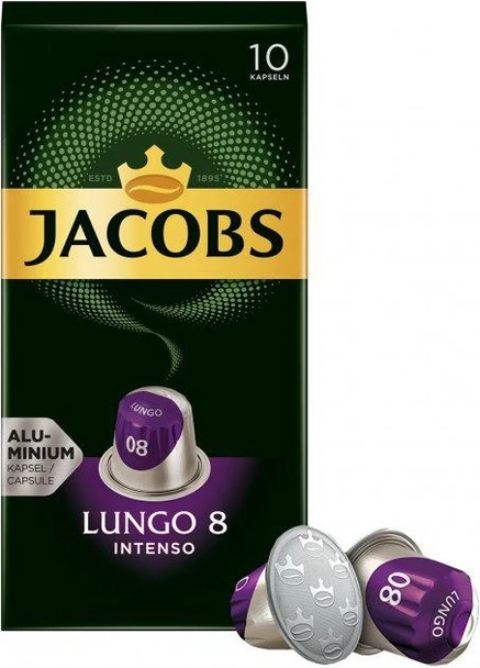 Кава мелена в капсулах Lungo 8 Intenso сумісні з Nespresso 10 шт Jacobs (254738098)