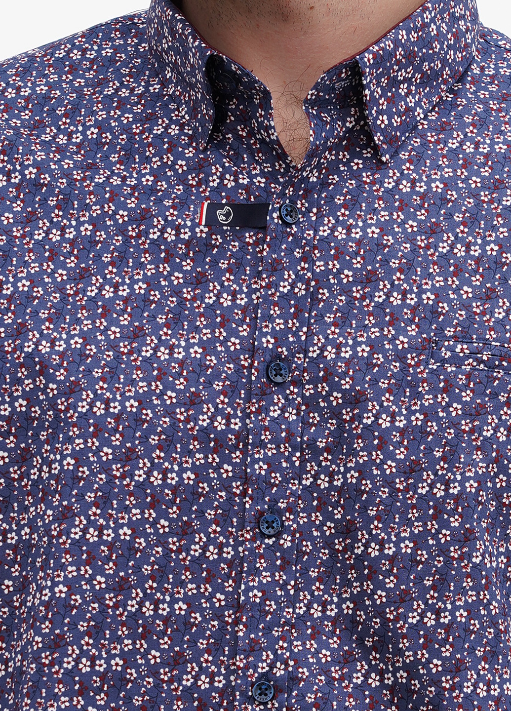 Синяя кэжуал рубашка с цветами Benson & Cherry