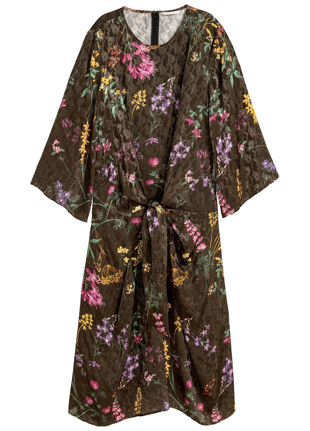 Темно-коричнева кежуал сукня H&M з квітковим принтом