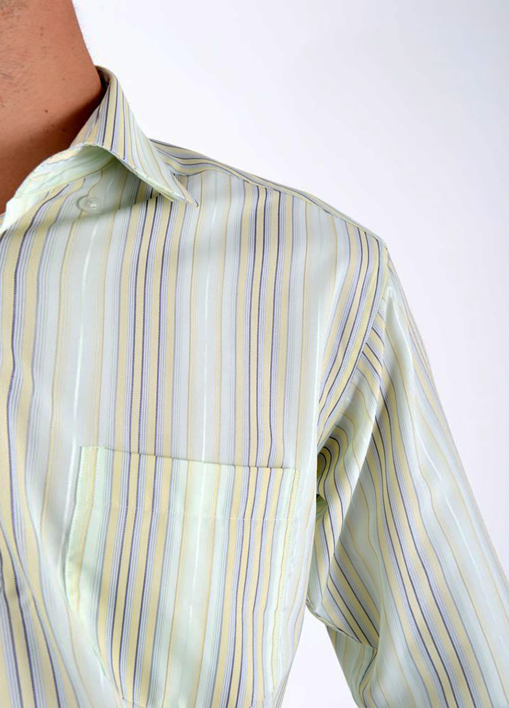 Оливковая кэжуал рубашка в полоску Ager с длинным рукавом