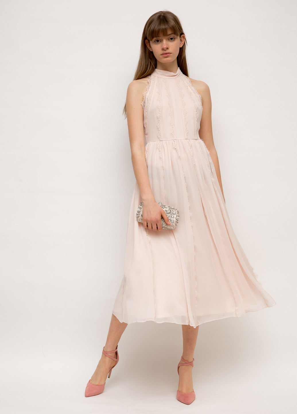 Светло-розовое кэжуал платье Kate Spade однотонное
