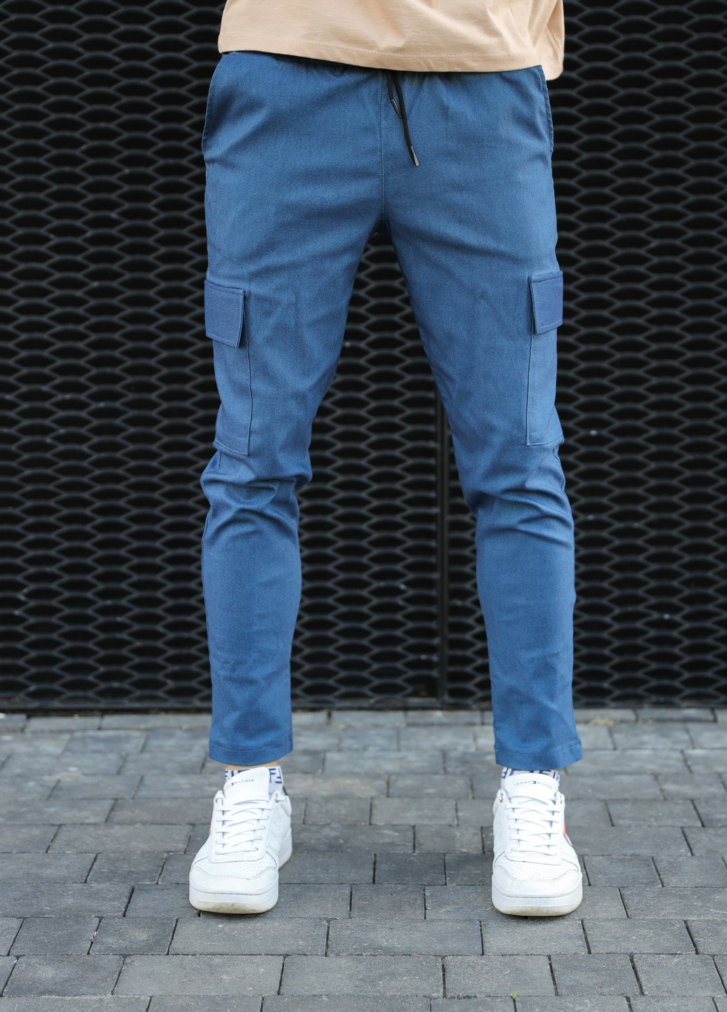 Синие спортивные демисезонные брюки No Brand