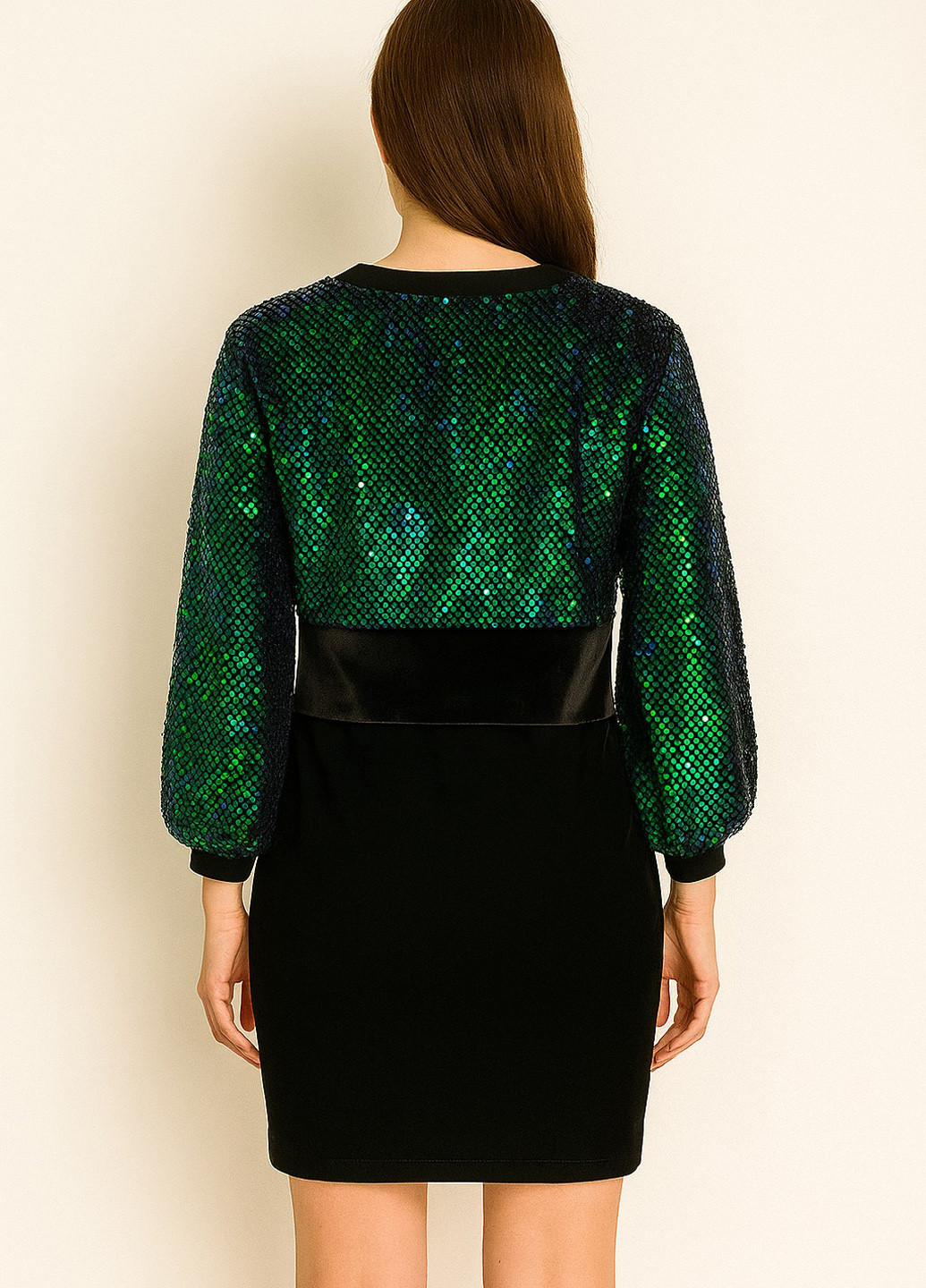 Комбинированное праздничный, коктейльное платье футляр Sassofono колор блок