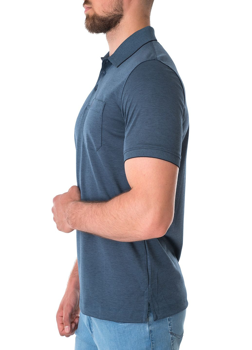 Синяя футболка-поло для мужчин Basefield однотонная