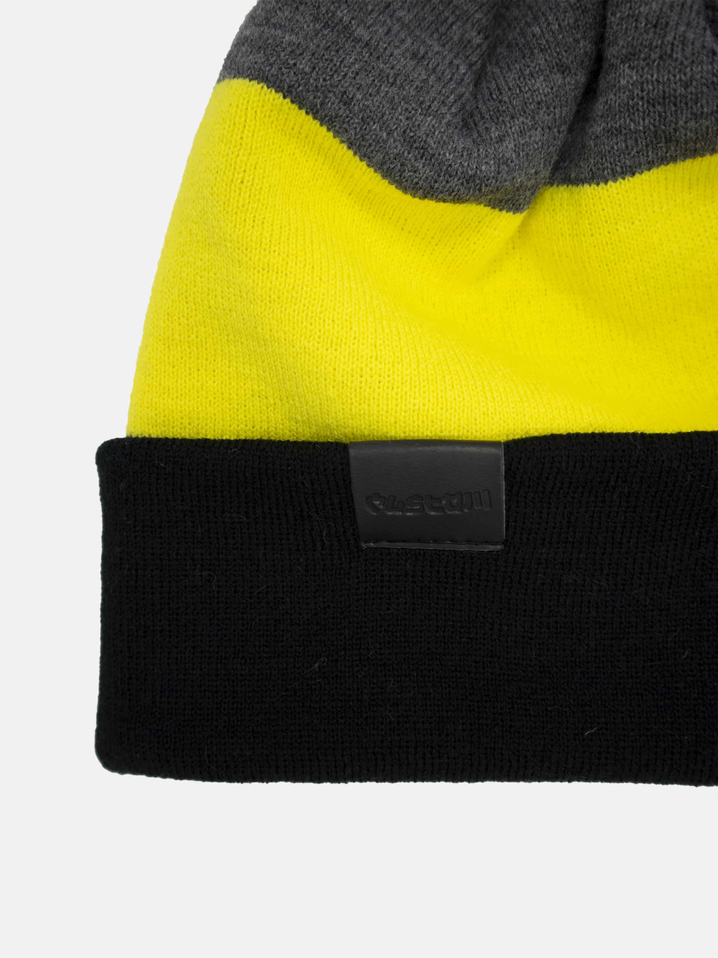 Шапка Tricolor с бумбоном графит с желтым, черным Custom Wear (252047158)
